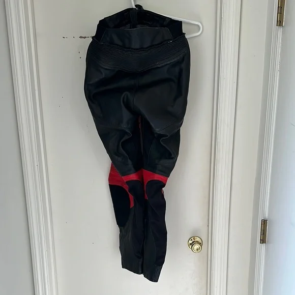 Men's Black and Red Motorcycle Pants - Picture 2 of 3